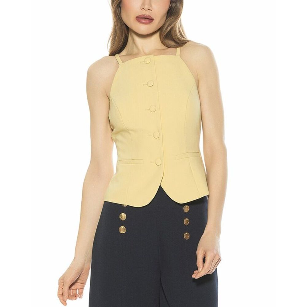 Alexia Admor Womens  Ziv Vest Top, Yellow